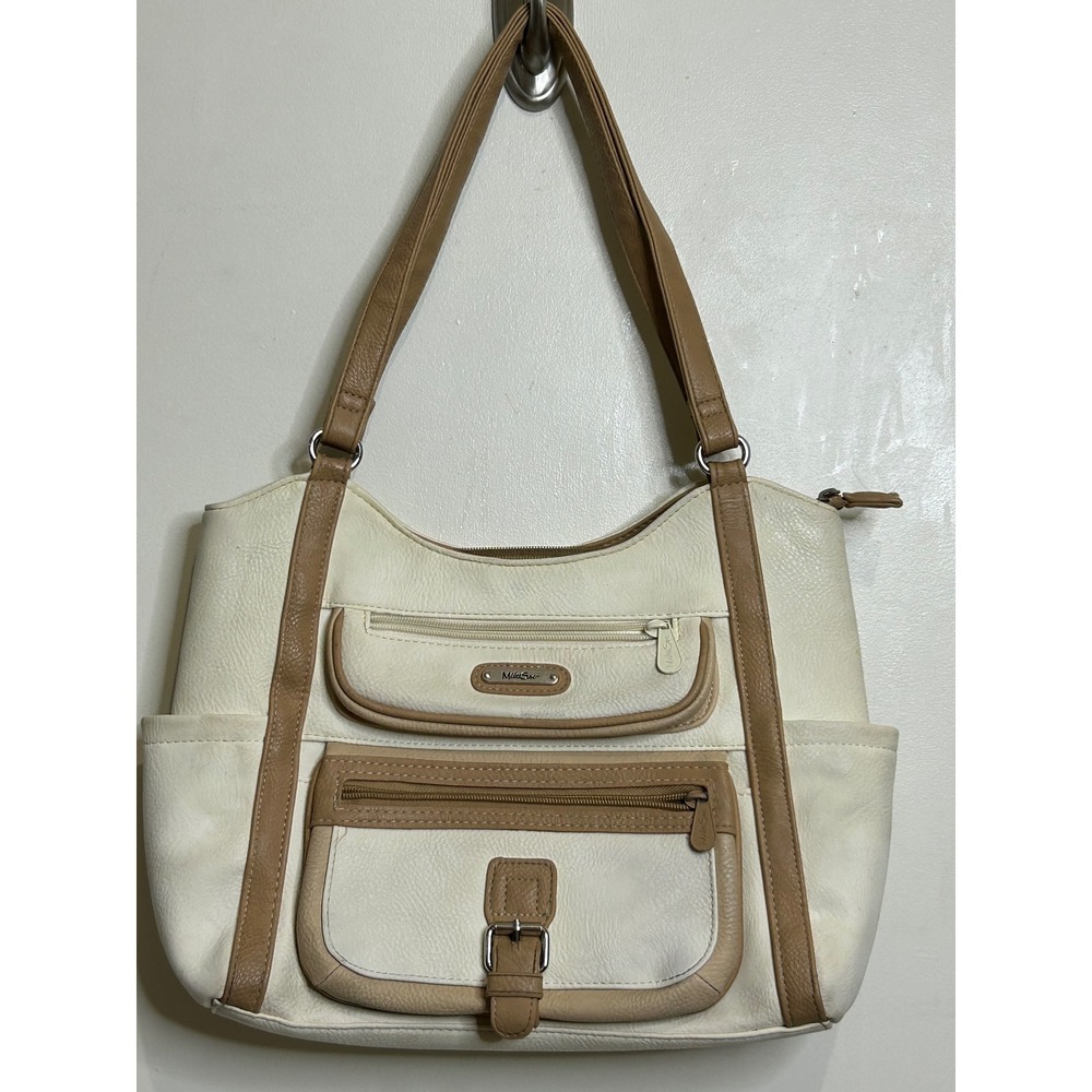 Multisac Hobo Shoulder Bag‎ Purse Ivory Beige Pockets Everyday Casual Tote